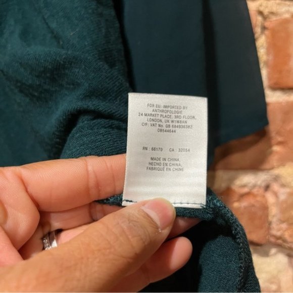 Meadow Rue Anthropologie Surya Emerald Velvet Lace Top Button Front XS - Picture 5 of 7